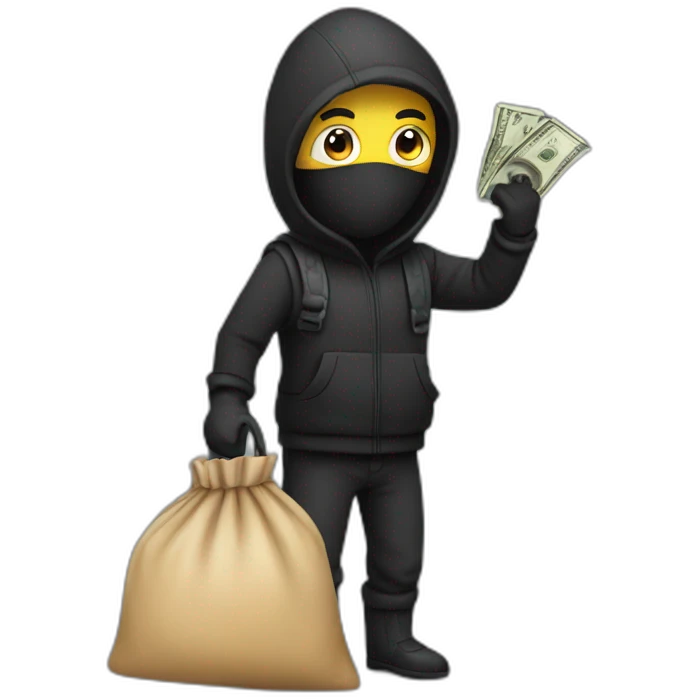 Thief with bag with money emoji