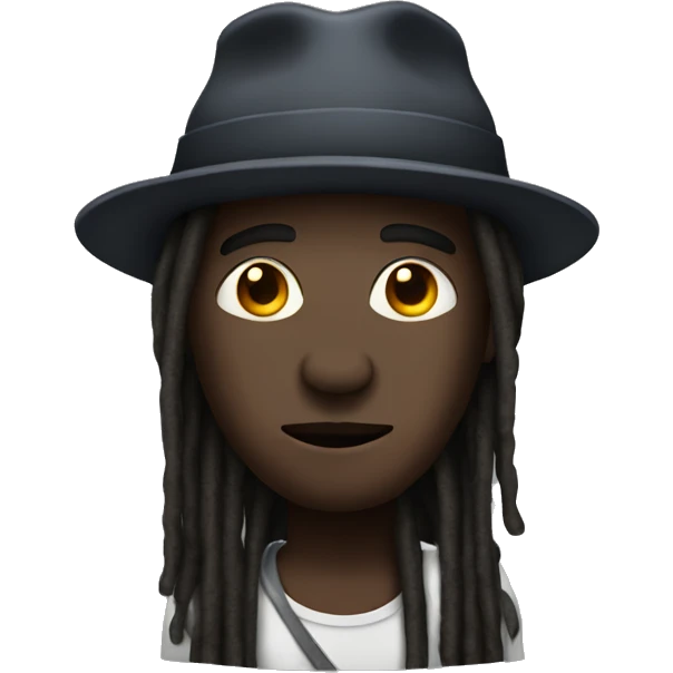Dark skin dude with dreads wearing a hat  emoji