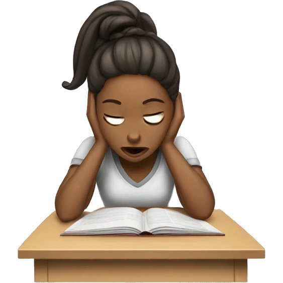 a girl stressing out studying  emoji