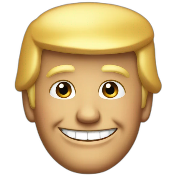 donald trump with big smile emoji