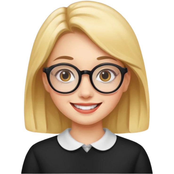big spects with girl smile emoji