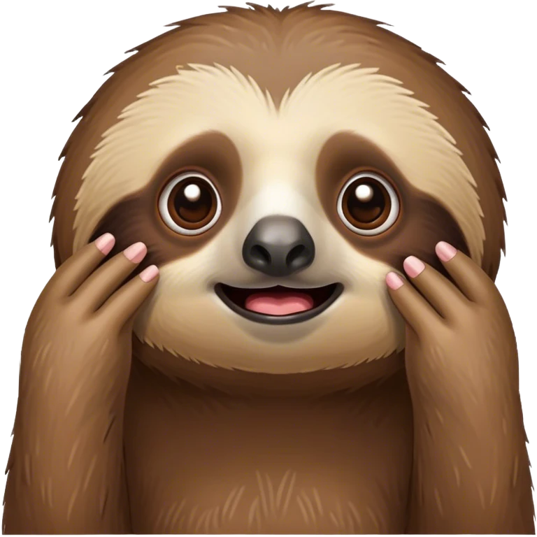 sloth with shoked face with hands on face emoji