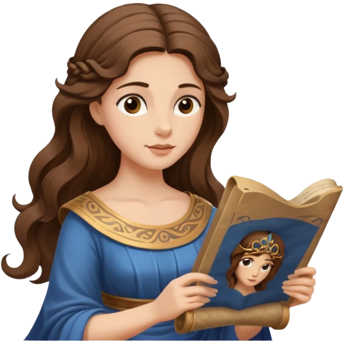 ancient greek woman reading a scroll emoji