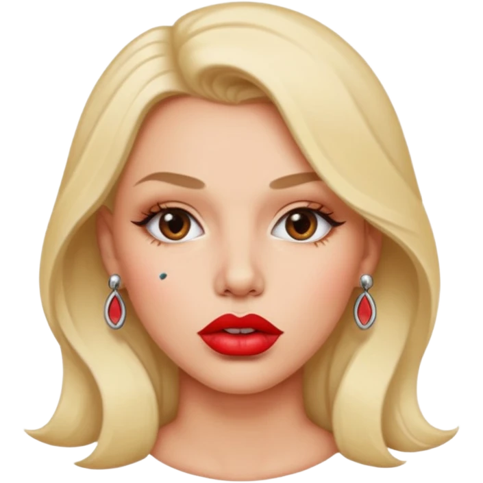 woman having pin on the lips emoji