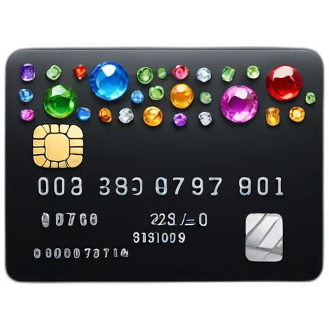 Black credit card with gems emoji