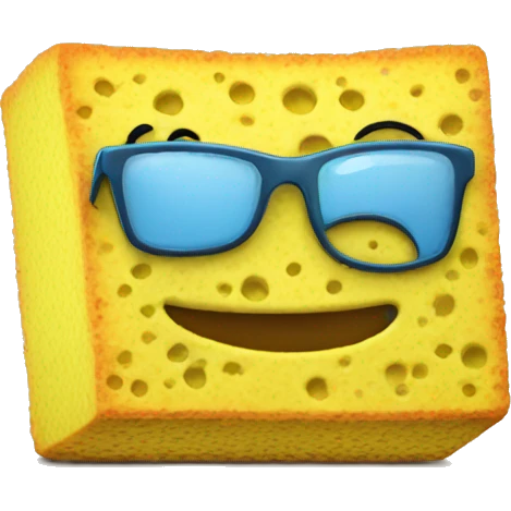 Sponge with computer with book emoji