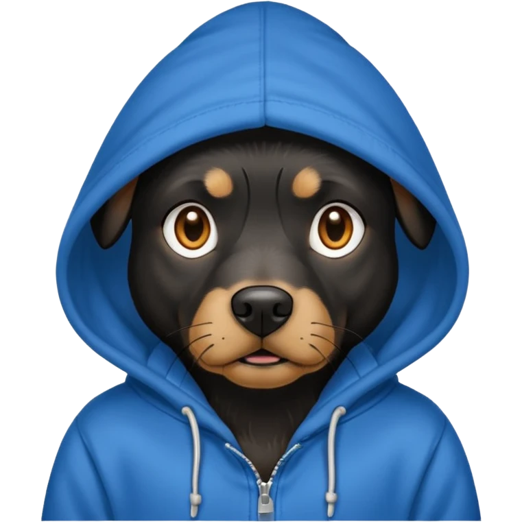 Black dog wearing a hoodie  emoji