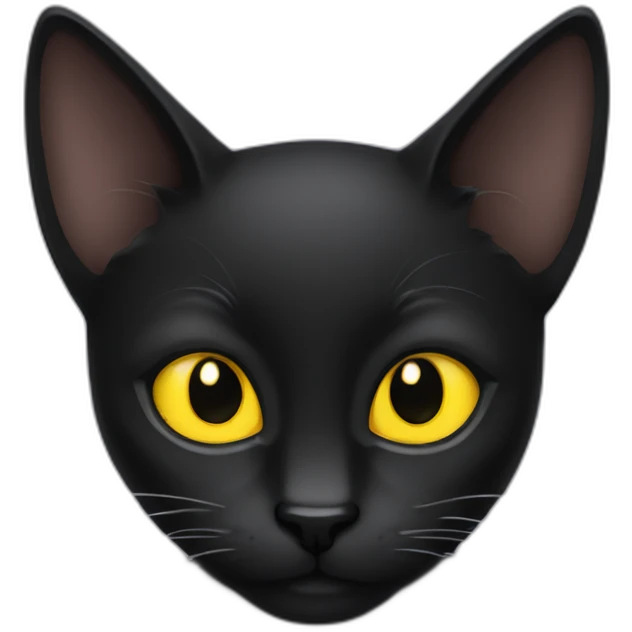 Black cat yellow eyes emoji
