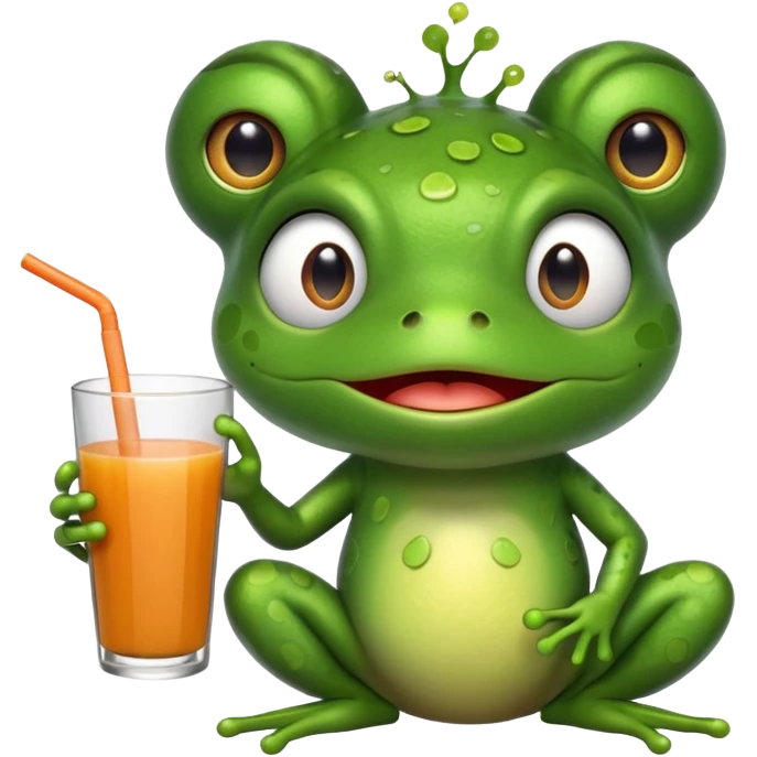 лягушка с соком, наблюдающая хаос emoji