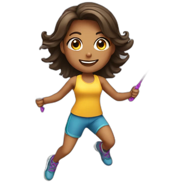 Girl jump roping emoji