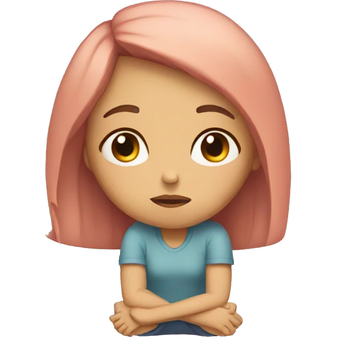 girl sitting sad emoji