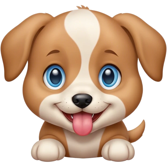 puppy winking and sticking out tongue with blue eyes  emoji
