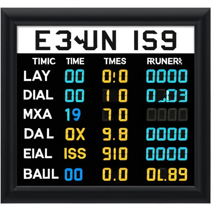 un panneau des jeaux olympic qui affiche le temps des coureurs affichant 9.58s  emoji