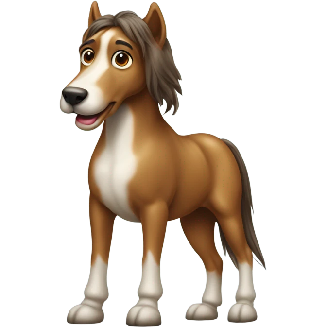 A dog riding a horse  emoji