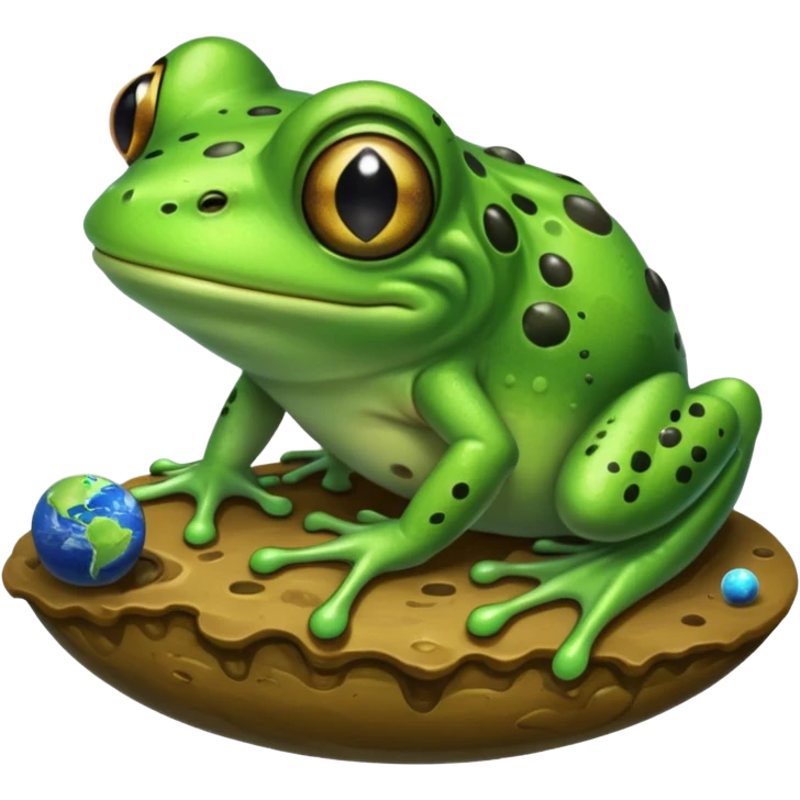 Frog devouring planets emoji