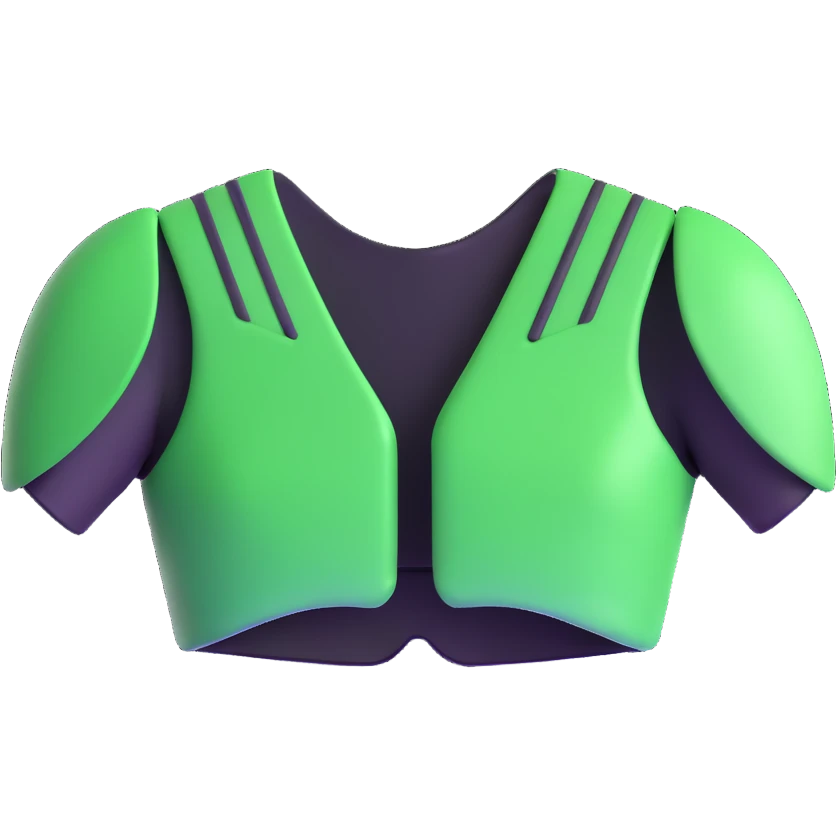 green shoulder pads emoji