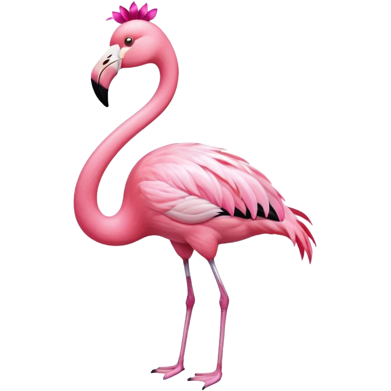 Flamingo with ribbon bow on its neck emoji