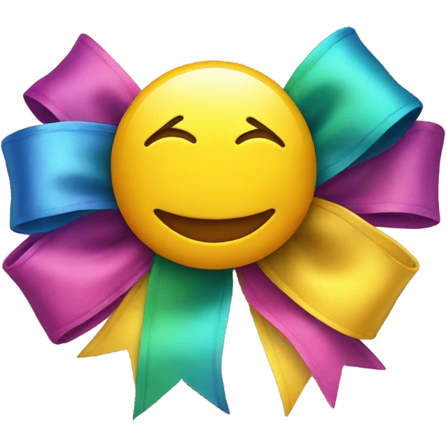 Smiley face with bow emoji