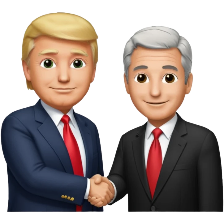 Trum and jeffery epstine shaking hands emoji