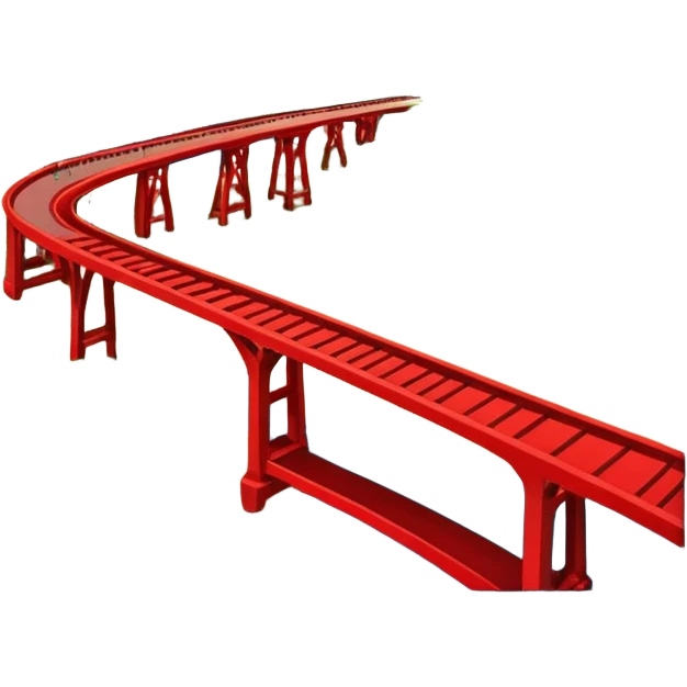 advanced modern island with advanced infrastructure, parks, contemporary architecture, beaches with palm trees, and with a red bridge on one side emoji