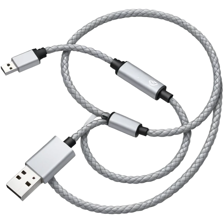 Silver usb cable emoji