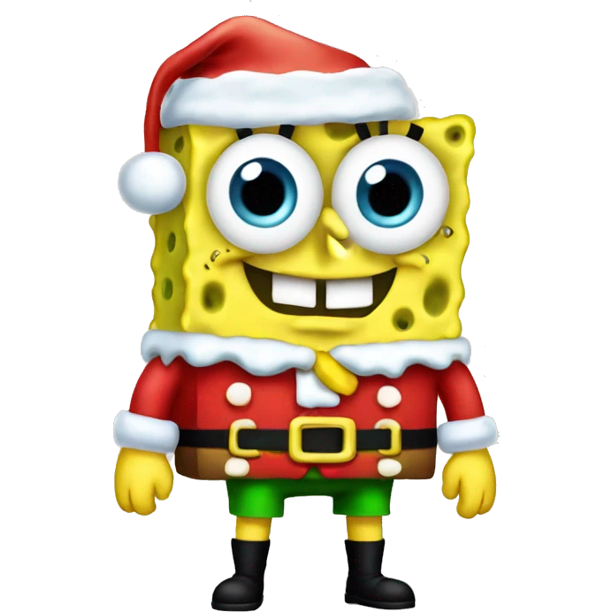 SpongeBob in Christmas outfit  emoji