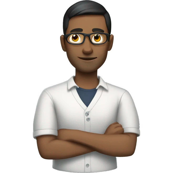 male teacher with dark short hair holding a steam deck emoji