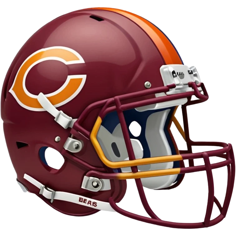 The Washington commanders football helmet and the Chicago Bears football helmet facing each other emoji