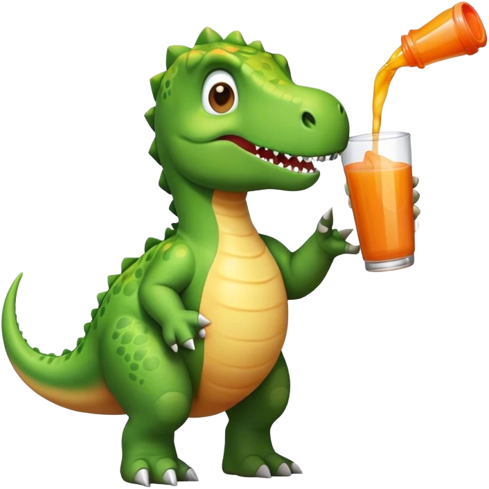 dinosauro che beve un succo emoji