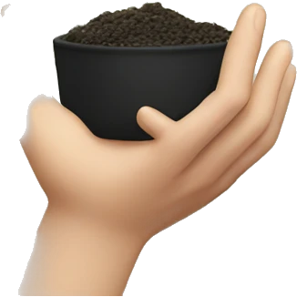 A hand over a little plant emoji