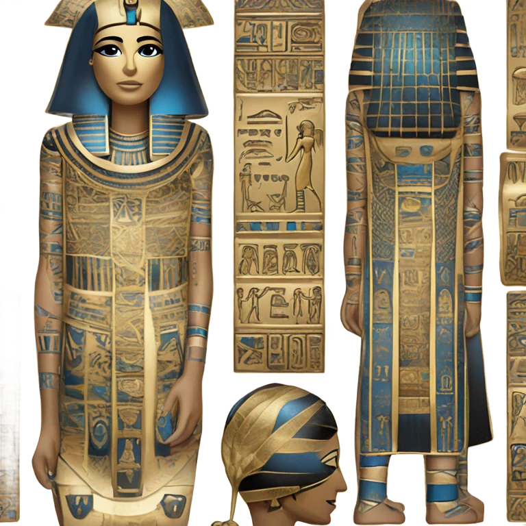 egypt full body sarcophagus coffin gold blue white black  emoji
