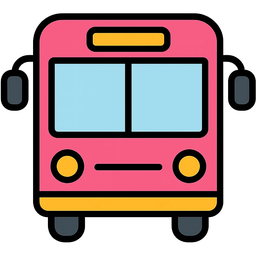 pink city bus emoji