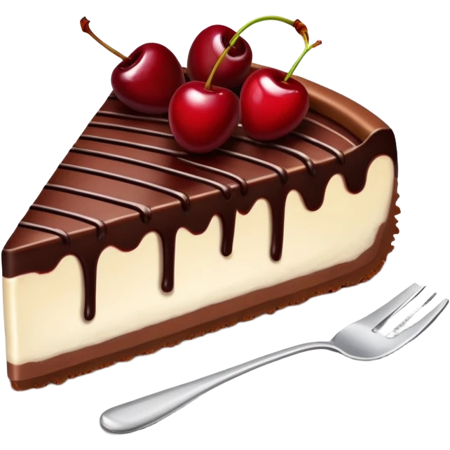 Chocolate cherry cheesecake slice  emoji