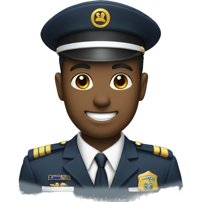 a human smiling with uniform emoji