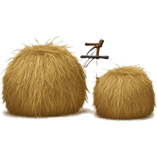 a pitchfork and a haystack emoji