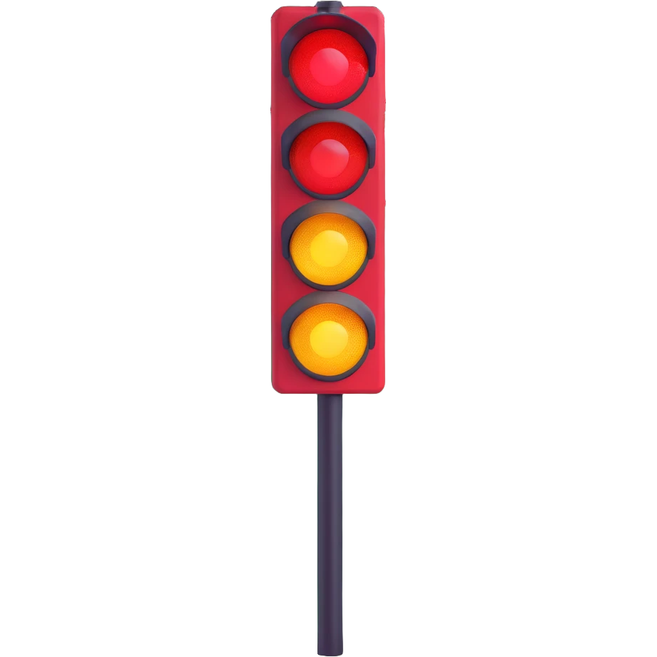 red traffic light with pole emoji
