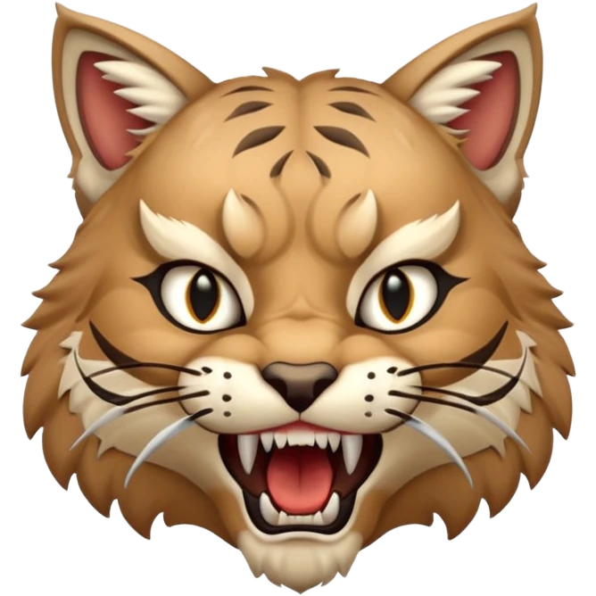 Bobcat with long saber fangs emoji