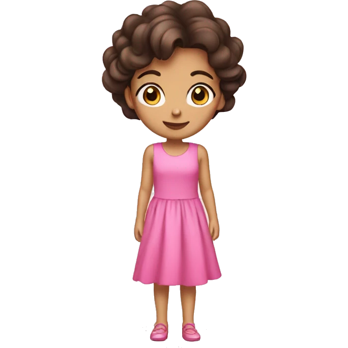 brunette girl in a pink dress emoji