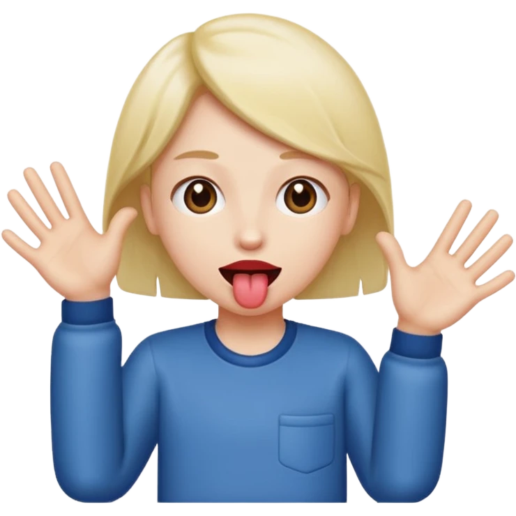 Face with tongue out and hands  the side ￼ emoji