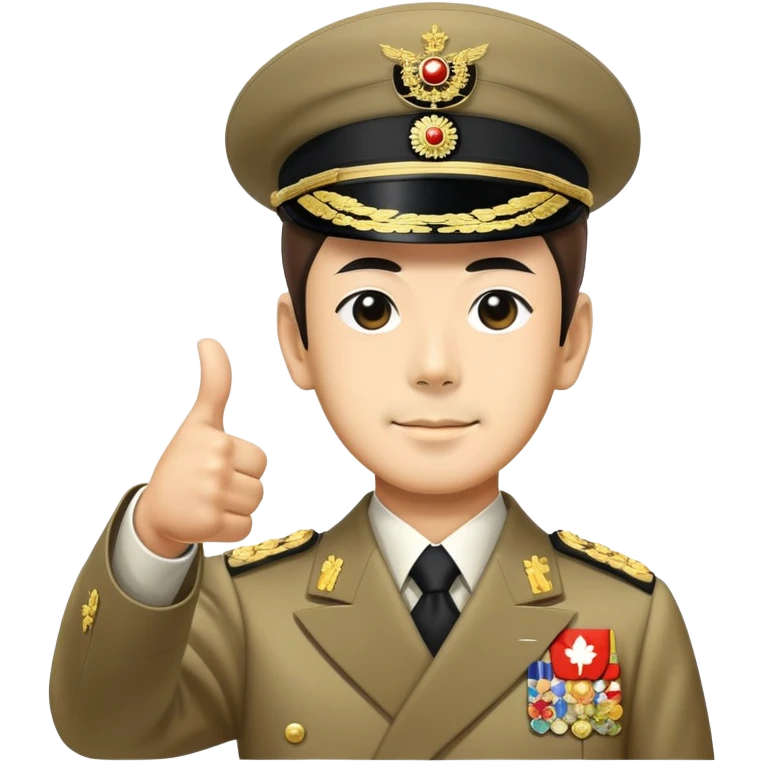 Japanese Emperor Hirohito shows a thumbs up emoji