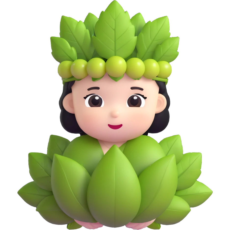 cute baby Bacchus with grape leaf crown emoji