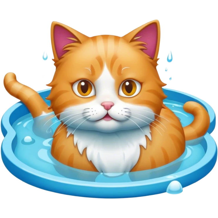 cat in a pool emoji