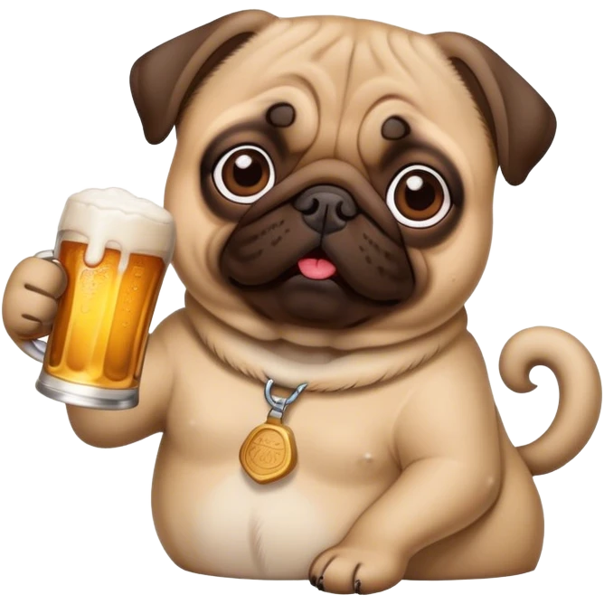 Cottage pug beer emoji