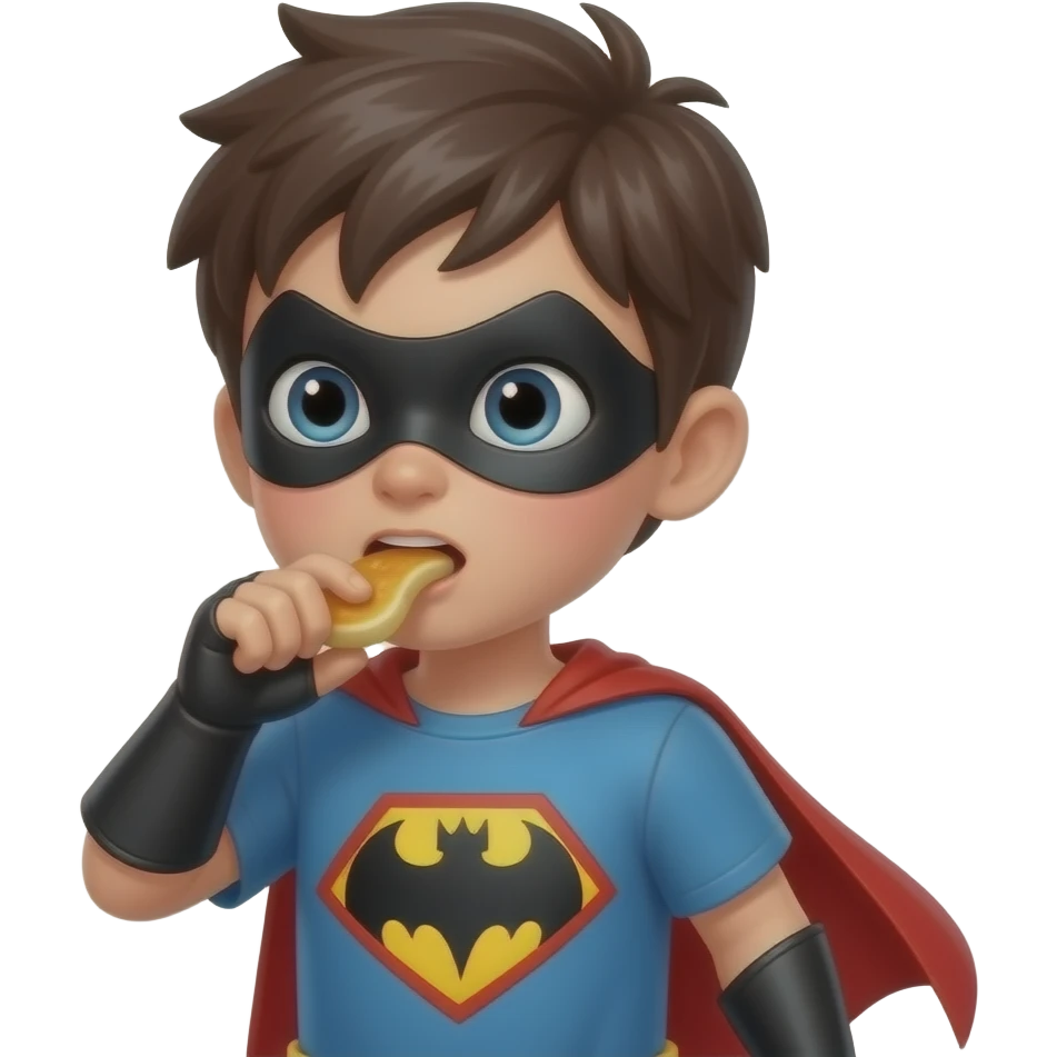 spuerhero kid raven eating emoji