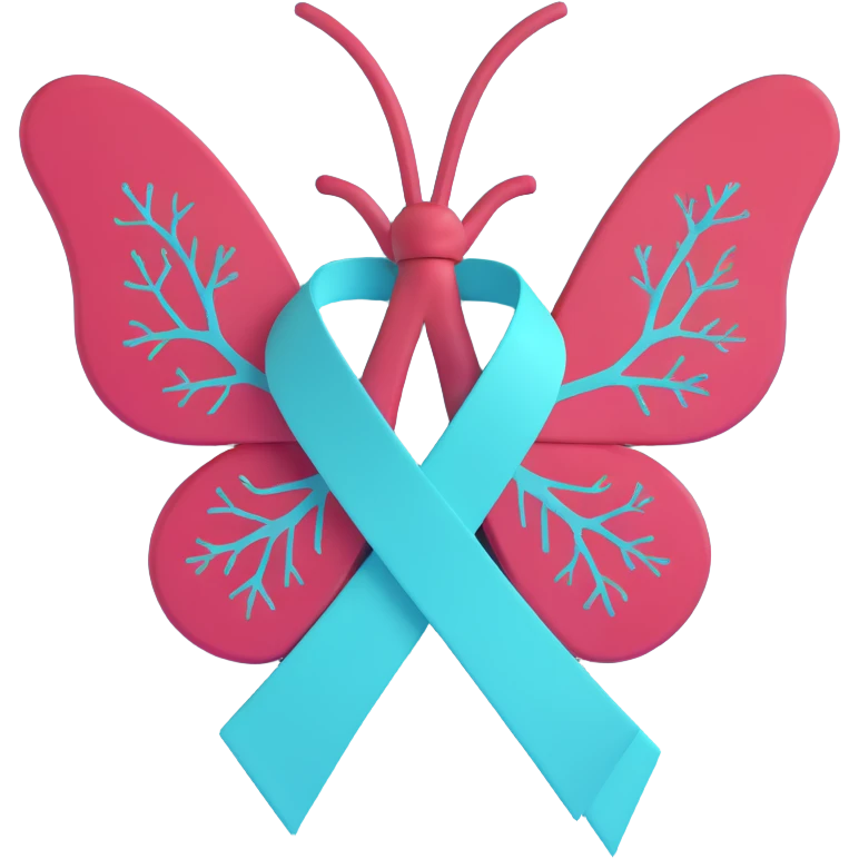 tuberculosis awareness ribbon with lungs emoji