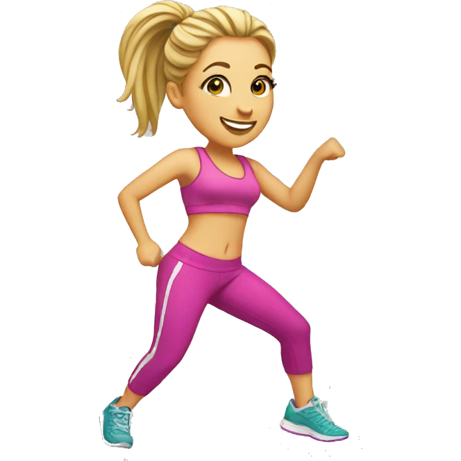 Zumba dancing white girl emoji