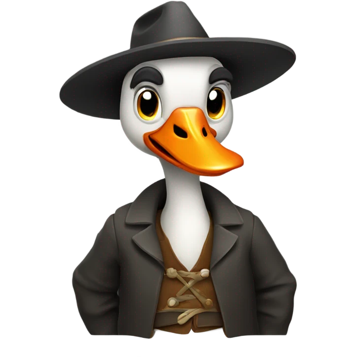 Angry goose wearing a gaucho outfit emoji