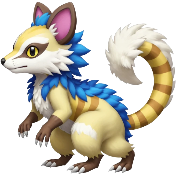 Trico-Sergal-Furret-Vernid-fusion-Fakemon-animal-hybrid-creature, full body emoji