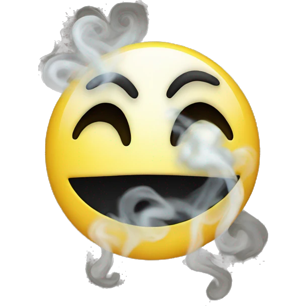 smiley face with smoke out of eyes emoji
