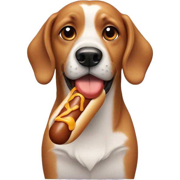 Dog with a hotdog emoji